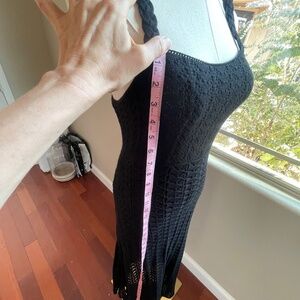 Aqua Crocheted Midi Dress Sz XS Black